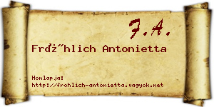 Fröhlich Antonietta névjegykártya